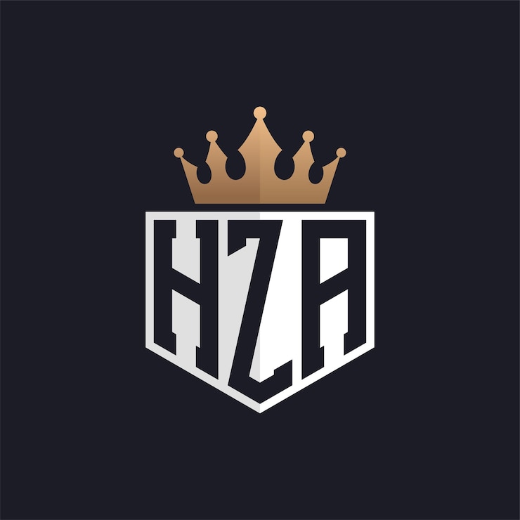 Vector logotipo de lujo de hza con corona iniciales elegantes logotipo de letra hza para marcas exclusivas monograma de letra hz para empresas de alta gama