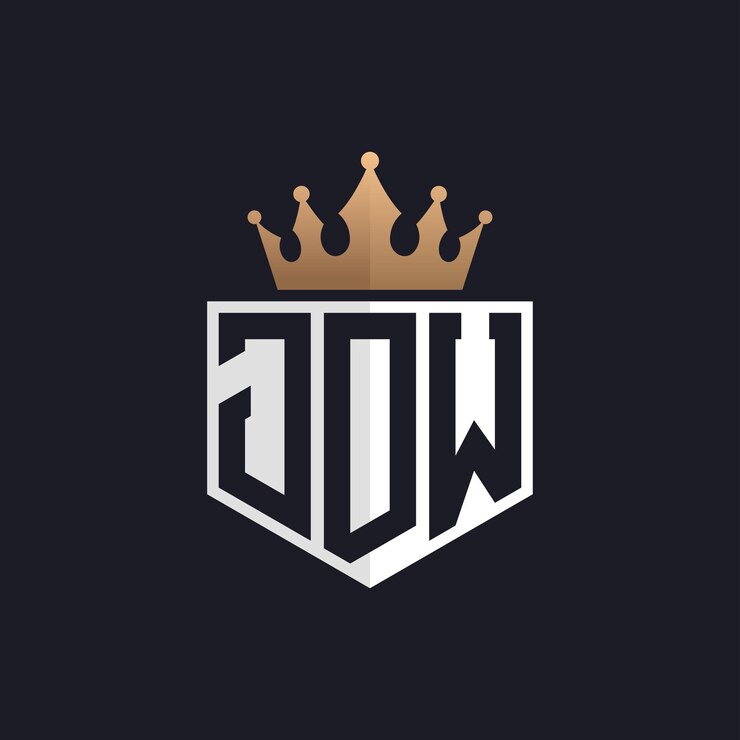 Vector logotipo de lujo de jdw con corona iniciales elegantes logotipo de letra jdw para marcas exclusivas letra jdw monograma para negocios de alta gama