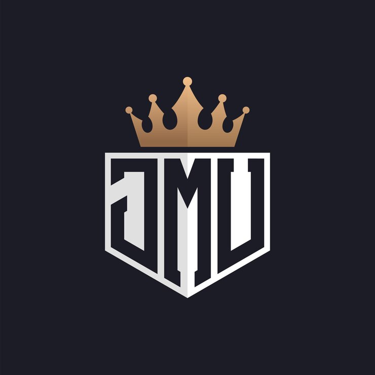 Vector logotipo de lujo de jmu con corona iniciales elegantes logotipo de letra jmu para marcas exclusivas monograma de letra jmu para empresas de alta gama