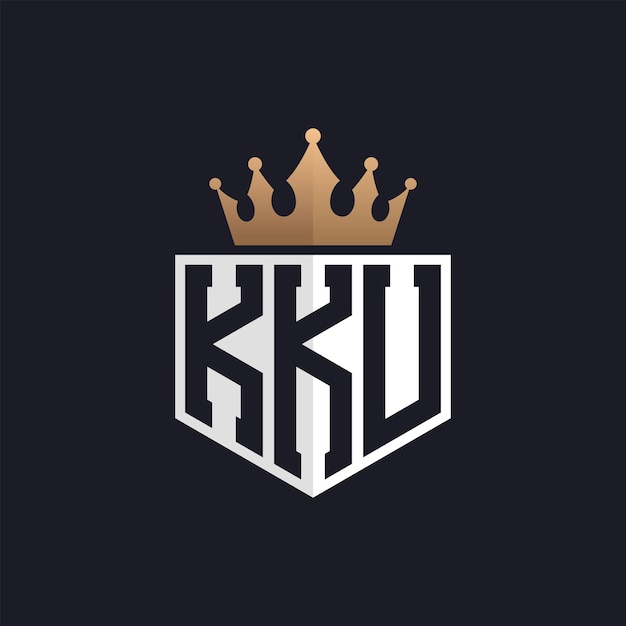 Logotipo de lujo de KKU con corona iniciales elegantes KKU letra logotipo para marcas exclusivas letra KKU monograma para empresas de alta gama