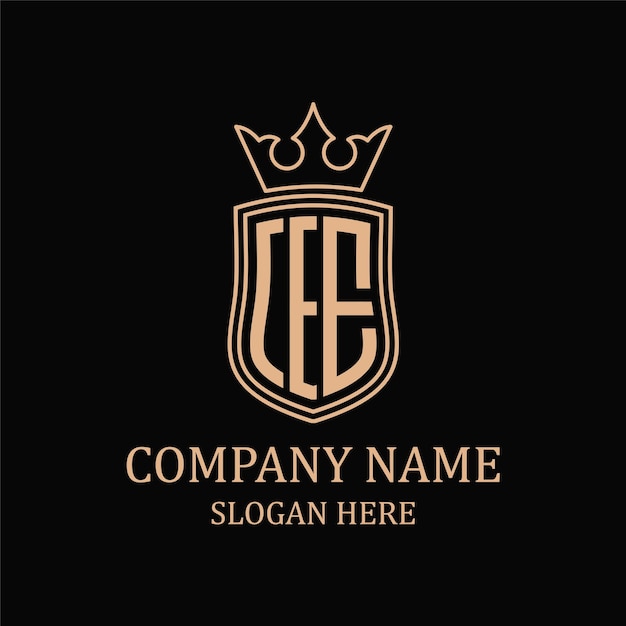 logotipo de lujo de la letra CEE