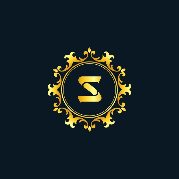 Logotipo de lujo con la letra inicial s