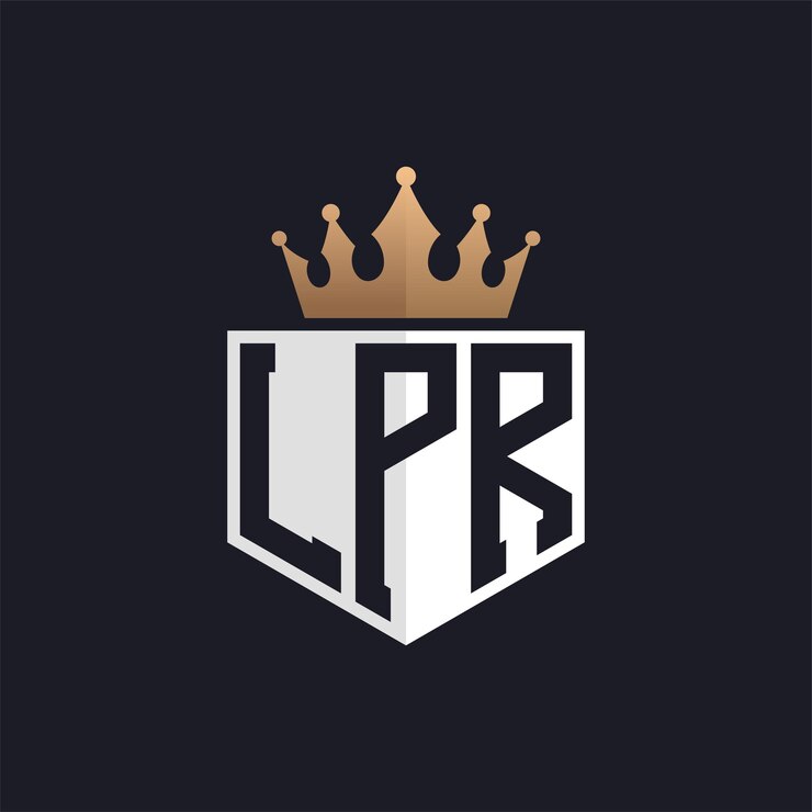 Vector logotipo de lujo de lpr con coronas elegantes iniciales logotipo de letra lpr para marcas exclusivas carta monograma lpr para empresas de alta gama