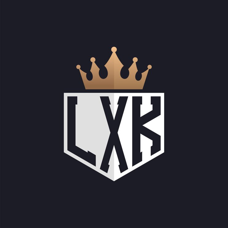Vector logotipo de lujo lxk con corona iniciales elegantes logotipo de letra lxk para marcas exclusivas monograma de letra lxk para empresas de alta gama