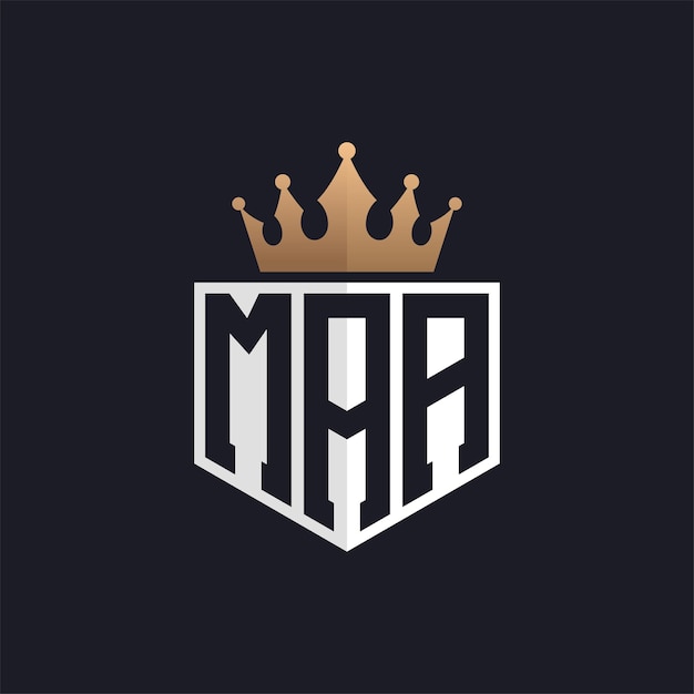 Logotipo de lujo de MAA con corona iniciales elegantes logotipo de letra MAA para marcas exclusivas letra MAA monograma para empresas de alta gama