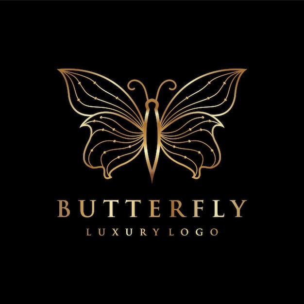 El logotipo de lujo de la mariposa