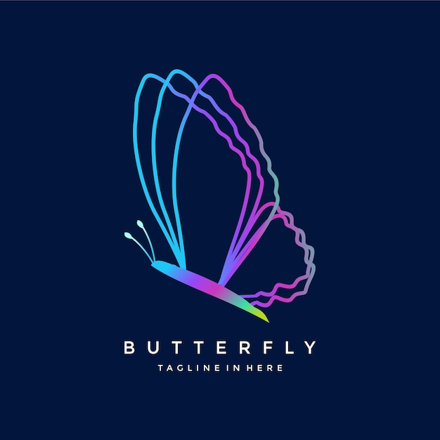 El logotipo de lujo de la mariposa