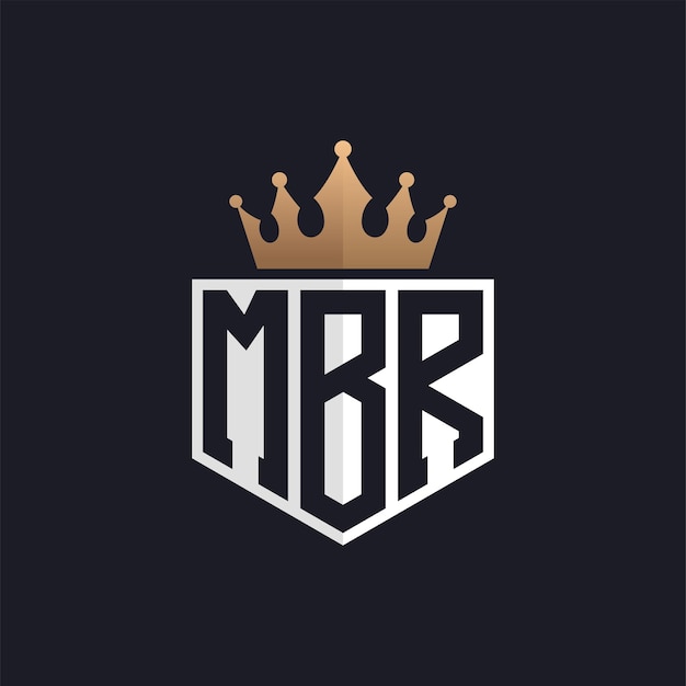 Logotipo de lujo de MBR con corona iniciales elegantes logotipo de letra MBR para marcas exclusivas letra MBR monograma para empresas de alta gama