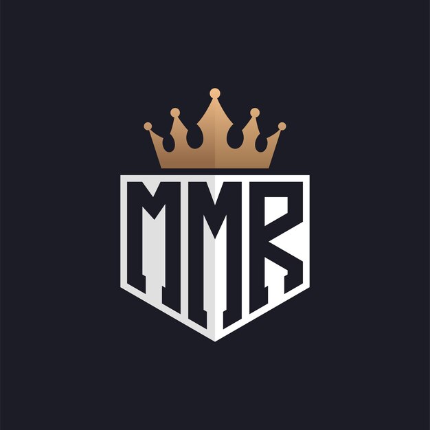 Logotipo de lujo de MMR con corona iniciales elegantes logotipo de letra MMR para marcas exclusivas letra monograma MMR para empresas de alta gama