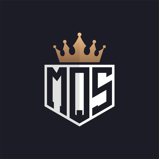 Logotipo de lujo de MQS con Corona Iniciales elegantes Logotipo de letra MQS para marcas exclusivas Monograma de letra MqS para empresas de alta gama