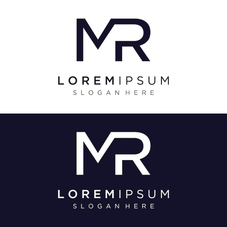 Vector logotipo de lujo mr rm mr letter con un elegante logotipo de monograma moderno y único para la empresa de marca comercial de tarjetas de visita