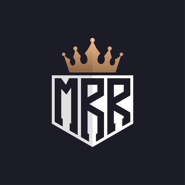 Logotipo de lujo de MRR con corona iniciales elegantes logotipo de letra MRR para marcas exclusivas letra monograma MRR para empresas de alta gama