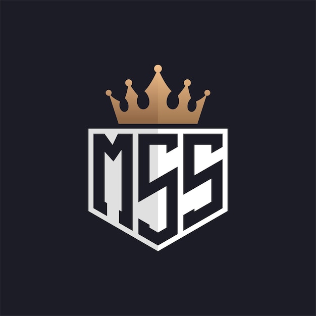 Logotipo de lujo de MSS con corona iniciales elegantes logotipo de letra MSS para marcas exclusivas letra MSS monograma para empresas de alta gama