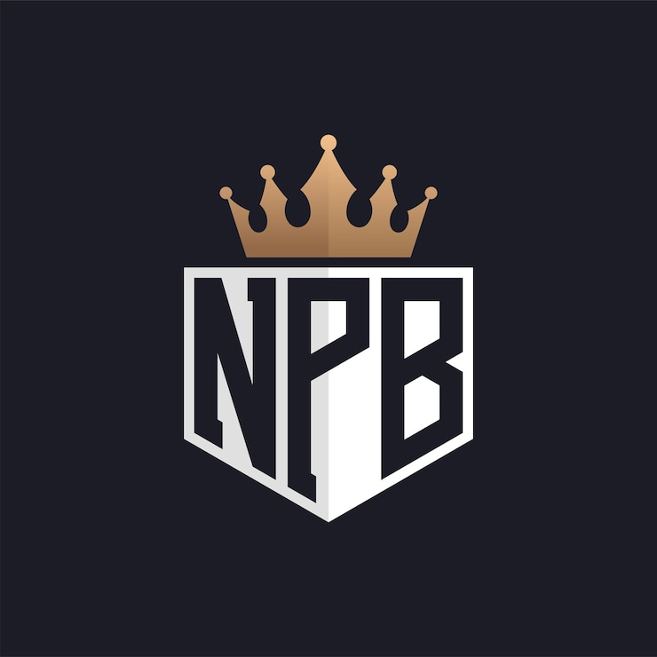 Vector logotipo de lujo de npb con corona iniciales elegantes logotipo de letra npb para marcas exclusivas carta npb monograma para negocios de alta gama