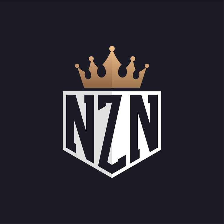 Vector logotipo de lujo de nzn con corona iniciales elegantes logotipo de letra nzn para marcas exclusivas monograma de letra n zn para empresas de alta gama