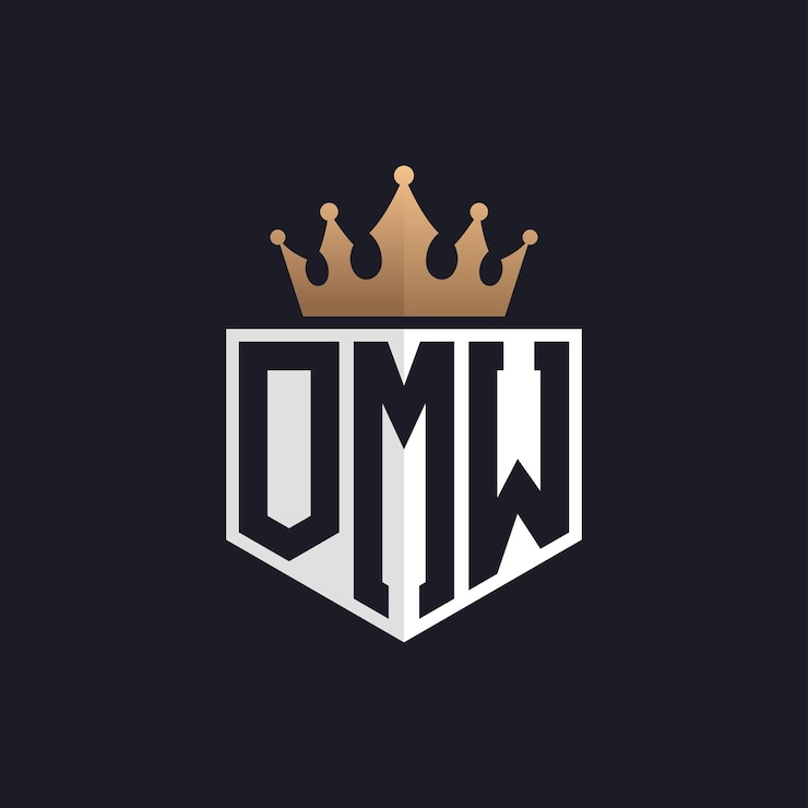 Vector logotipo de lujo de omw con corona iniciales elegantes logotipo de letra omw para marcas exclusivas monograma de letra omw para empresas de alta gama