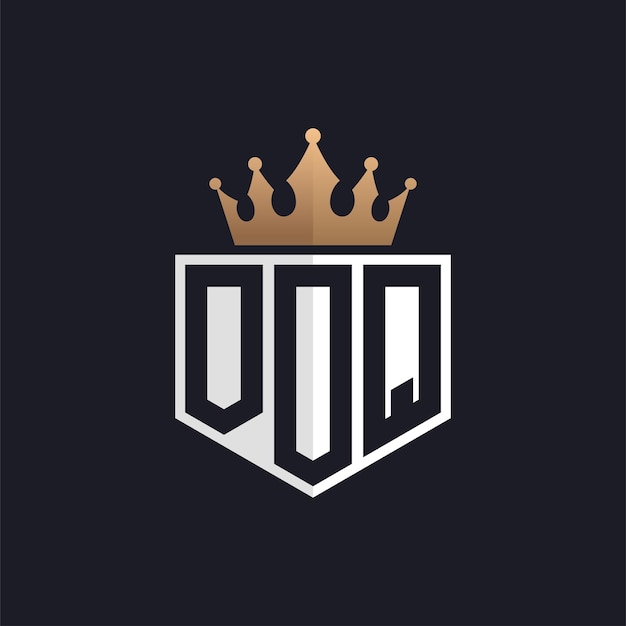 Logotipo de lujo OOQ con corona Iniciales elegantes Logotipo de letra OOQ para marcas exclusivas Monograma de letra O OOQ Para empresas de alta gama