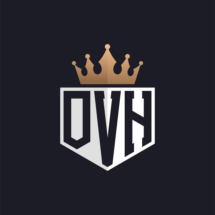 Vector logotipo de lujo ovh con corona iniciales elegantes logotipo de letra ovh para marcas exclusivas letra monograma ovh para empresas de alta gama