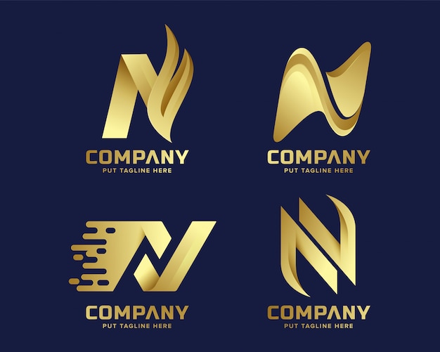 Logotipo de lujo premium Creative Letter N para empresa