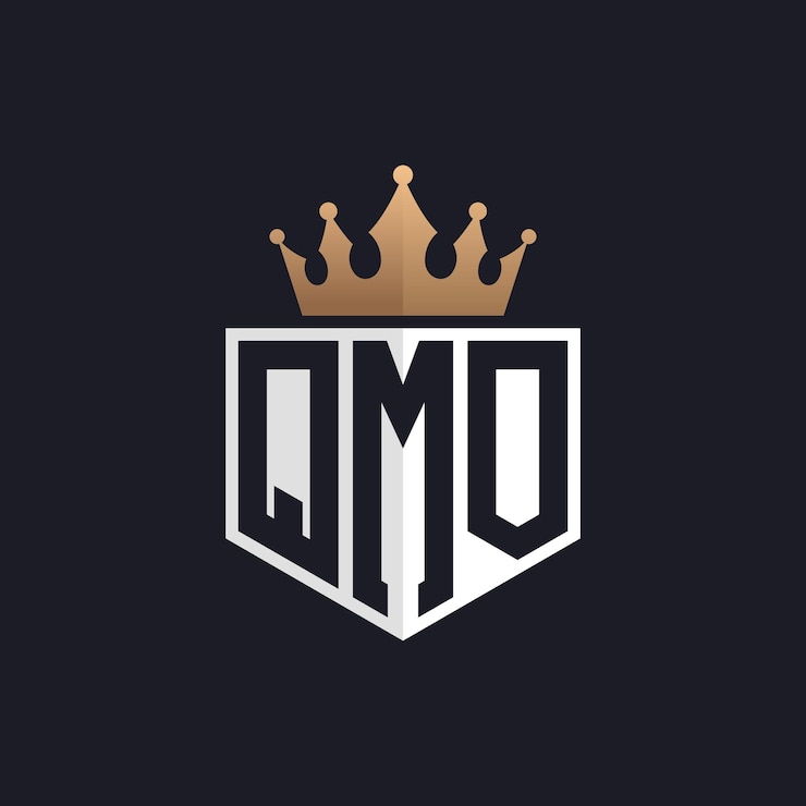 Vector logotipo de lujo de qmo con corona iniciales elegantes logotipo de letra qmo para marcas exclusivas carta monograma de qmo para empresas de alta gama