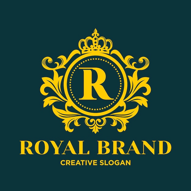 Logotipo de lujo retro real vintage antiguo