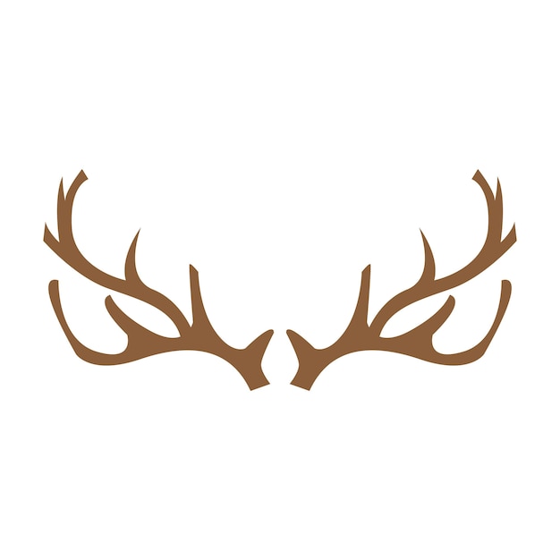 Vector logotipo de lujo simple de asta de ciervo y plantilla de vector