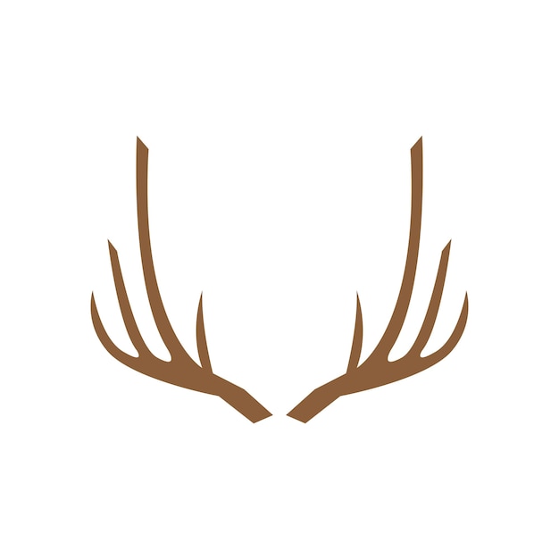 Logotipo de lujo simple de asta de ciervo y plantilla de vector
