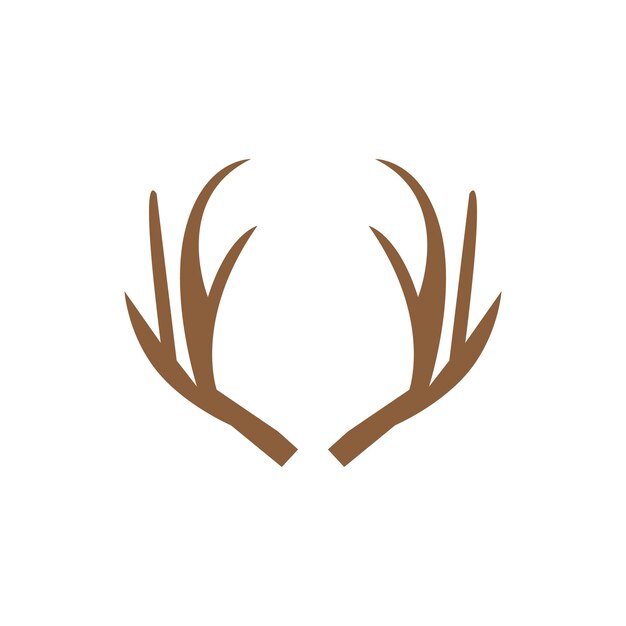 Logotipo de lujo simple de asta de ciervo y plantilla de vector