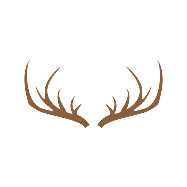 Logotipo de lujo simple de asta de ciervo y plantilla de vector