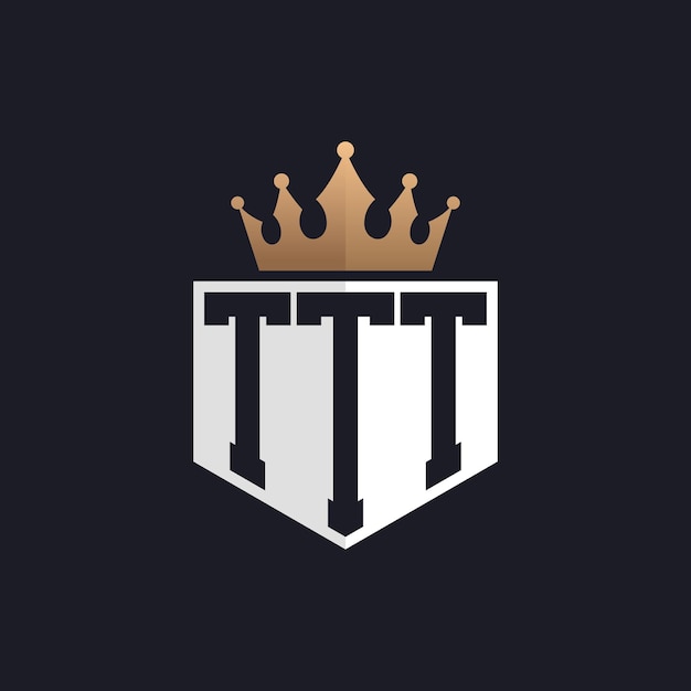 Logotipo de lujo de TTT con Corona Iniciales elegantes Logotipo de letra TTT para marcas exclusivas Carta Monograma de TTT para empresas de alta gama