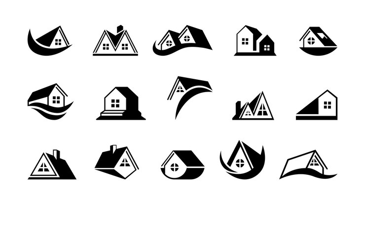 Logotipo de lujo vectorial o bienes raíces