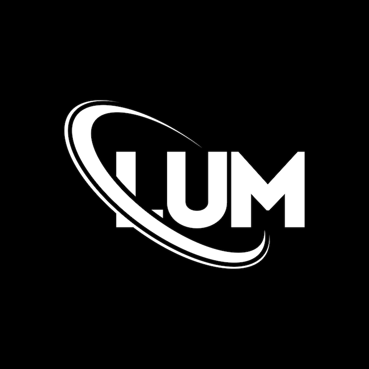 Vector logotipo lum lum letra lum letra diseño del logotipo iniciales lum logotipo vinculado con círculo y mayúscula monograma logotipo lum tipografía para negocios tecnológicos y marca inmobiliaria
