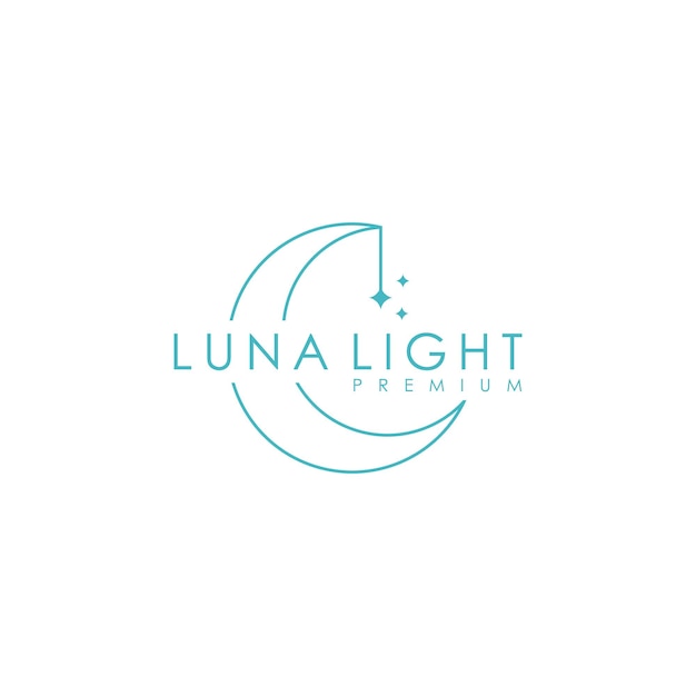 Logotipo de luna con plantilla de diseño de brillo