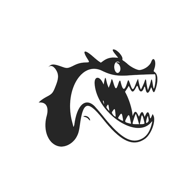 Logotipo de luz en blanco y negro con cocodrilo atractivo y alegre
