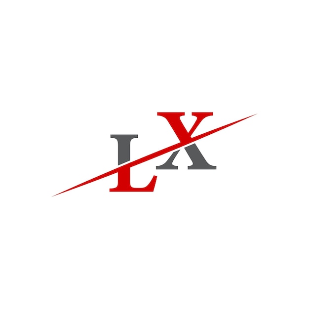 Logotipo LX minimalista con línea diagonal dinámica