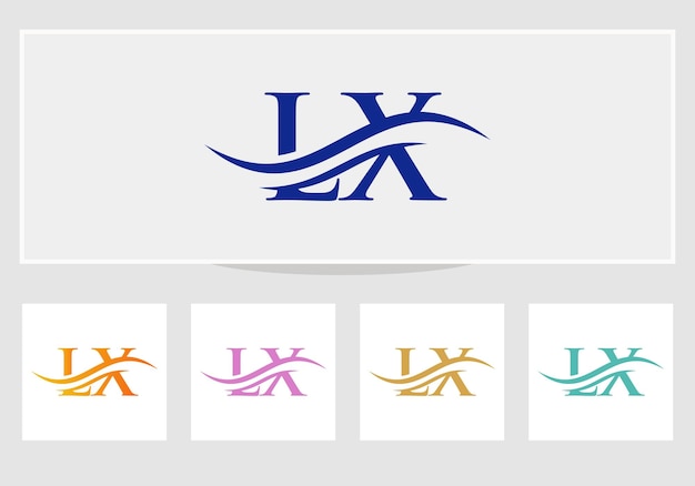 Logotipo LX Monograma carta Diseño de logotipo LX Vector Diseño de logotipo de letra LX con moda moderna