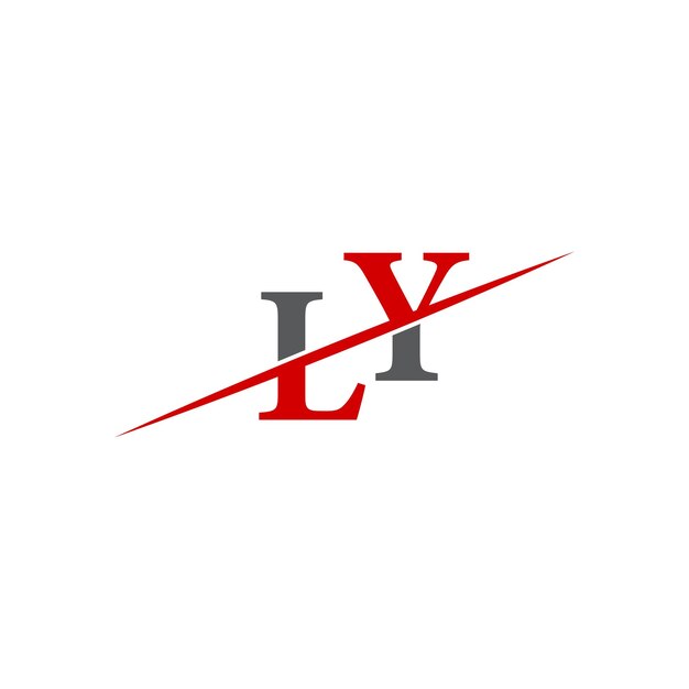 Logotipo LY minimalista con línea diagonal dinámica