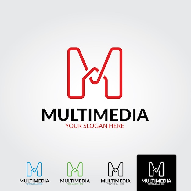 Logotipo M con ilustración de vector de concepto moderno