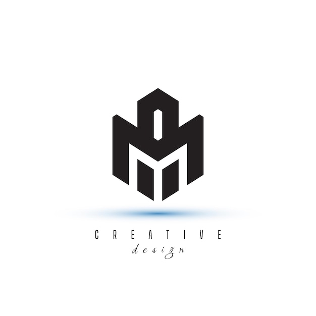 Logotipo de MA MM AM con logotipo de corona en una plantilla vectorial de logotipo de diseño mínimo