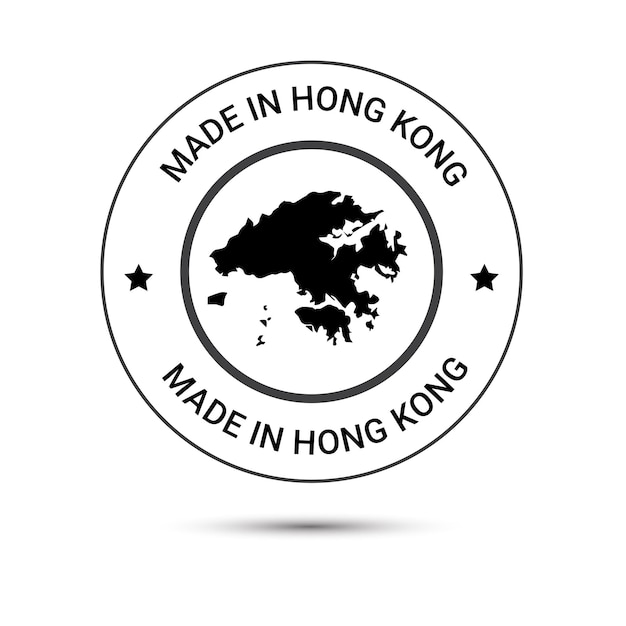 El logotipo made in hong kong y el diseño del logotipo de las banderas de hong kong confían en el diseño de la insignia