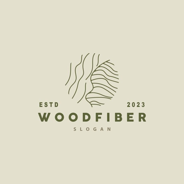 Logotipo Madera Fibra de madera Capa de corteza Vector tronco de árbol Inspiración Diseño de ilustración