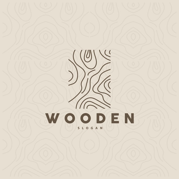 Logotipo Madera Fibra de madera Capa de corteza Vector tronco de árbol Inspiración Diseño de ilustración