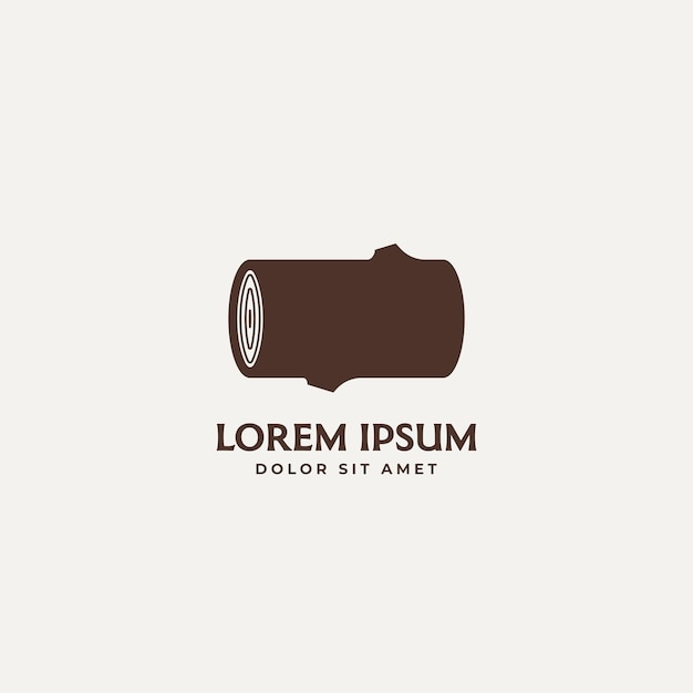 Vector logotipo de madera logotipo mínimo ilustración vectorial del icono de leña objeto aislado en el fondo