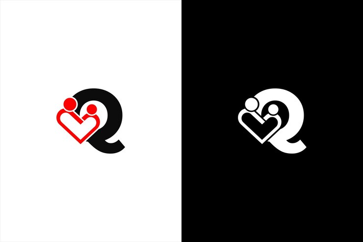 Vector logotipo de madre y bebé letra q tienda de bebés logotipo de amor logotipo de cuidado de madre y bebé letra q madre y