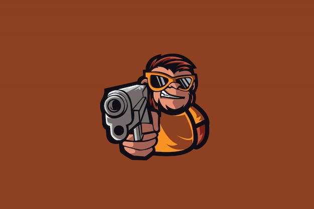 Logotipo de mafia monkey e sports