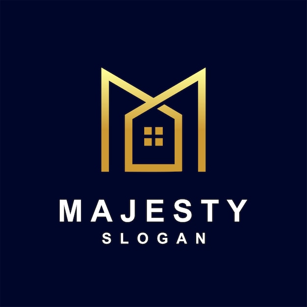 logotipo de majestad con concepto de letra M