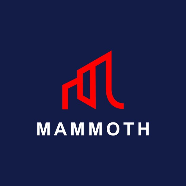 Logotipo de mamut simple y diseño de letra m