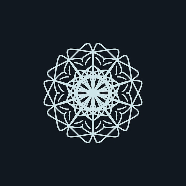 logotipo de mandala floral abstracto azul gris y negro adecuado para símbolo ornamental elegante y lujoso