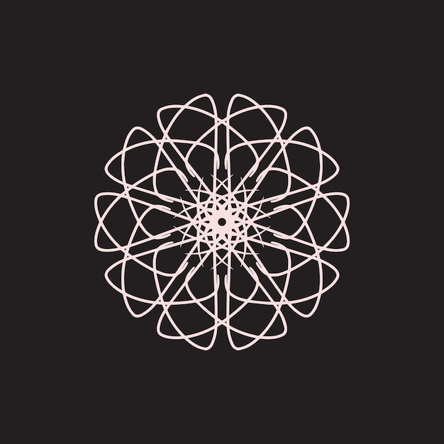 logotipo de mandala floral rosa y marrón oscuro abstracto adecuado para un símbolo ornamental elegante y lujoso