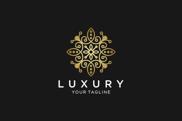 Logotipo de mandala de lujo, plantilla de diseño de logotipo de boutique de lujo de moda
